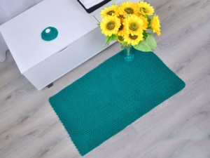 Bawełniany dywanik łazienkowy. Kolor szmaragdowy.