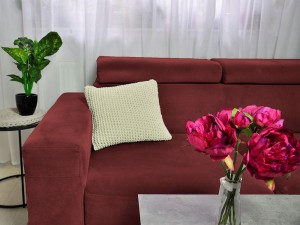 Bawełniana poduszka dekoracyjna, kolor ecru.