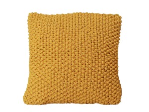 Żółta bawełniana poduszka dekoracyjna.