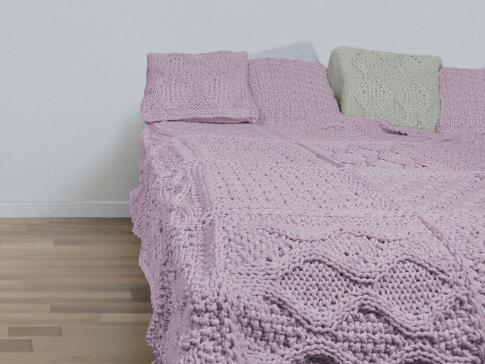 Różowa, bawełniana narzuta. Wybór rozmiarów 