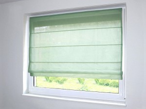 Bawełniane rolety rzymskie, kolor szałwia.