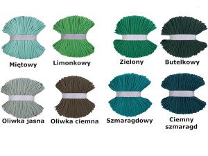 Próbnik kolorów - odcienie zieleni.