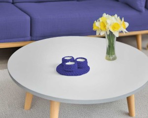 Świecznik dekoracyjny, kolor chabrowy.