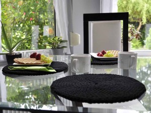 Bawełniana podkładka, czarna.