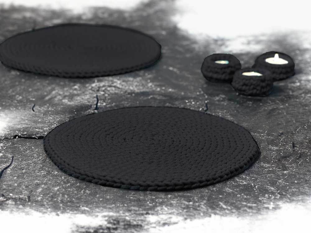 Bawełniana podkładka, czarna.