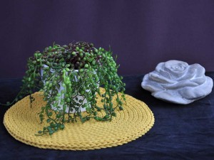 Bawełniana podkładka, żółta.