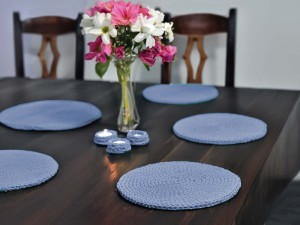 Bawełniana podkładka, blekitna.