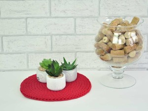 Bawełniana podkładka, czerwona.