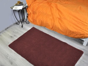 Bordowy, bawełniany dywan do sypialni, salonu.