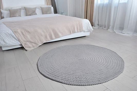 Bawełniany, okrągły dywan dla alergika