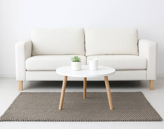 Bawełniany dywan w salonie